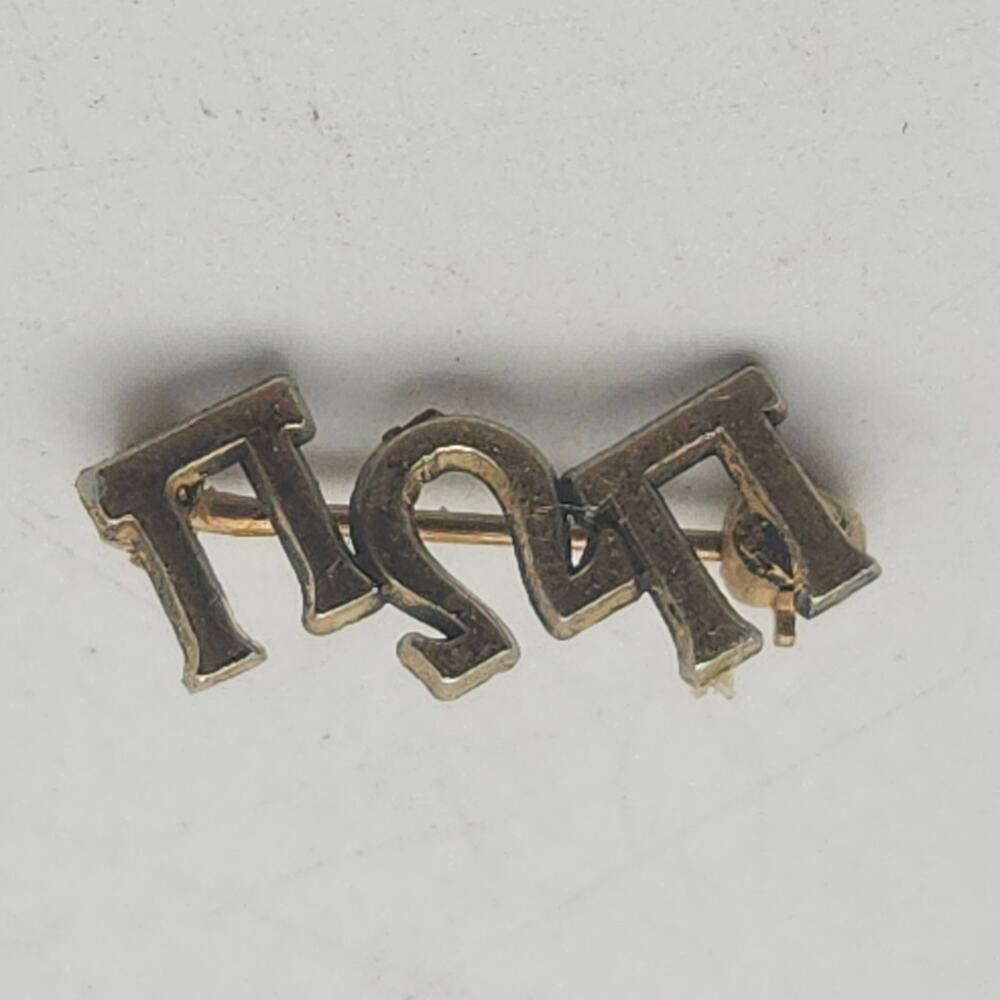 Vintage Pi Omega Pi Greek Letter Pin Gold Tone Business Education Honor Society